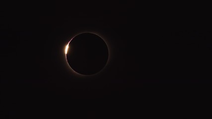 total solar eclipse in Chile on July 2, 2019. Baily's Beads, Solar Fulgurations can be seen - obrazy, fototapety, plakaty