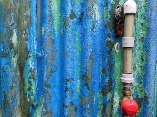 Abstract grungy powder blue, light sea green and sea green colorful. iron pipe
