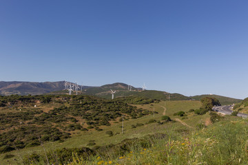 Wind turbines on the Spanish coast near Gibraltar