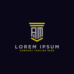 logo design inspiration for companies from the initial letters of the AM logo icon. -Vector
