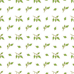 Fototapeta na wymiar Seamless pattern with doodle leaves.