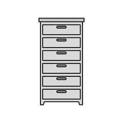 wooden drawer forniture isolated icon