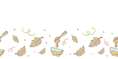 Banner template with doodle elements.