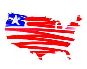 USA map vector illustration of the country and its islands An illustrated map silhouette The United States of America color