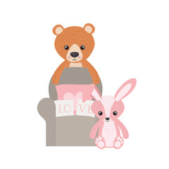 Teddy bear and rabbit design