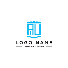 logo design inspiration for companies from the initial letters of the AU logo icon. -Vector