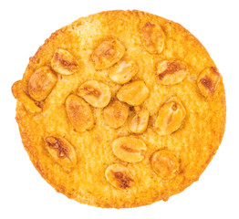 homemade cookies with peanut on white background