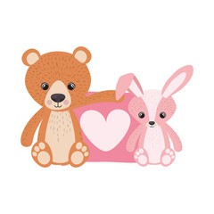 Teddy bear and rabbit design