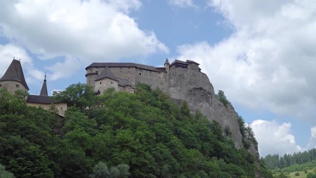 famous Orava castle in rock, Slovakia. zoon in