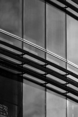Details and lines of modern building facade, London, England