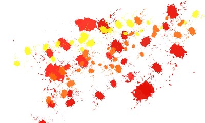 Gouache dots on a white background. Two-color divorces.