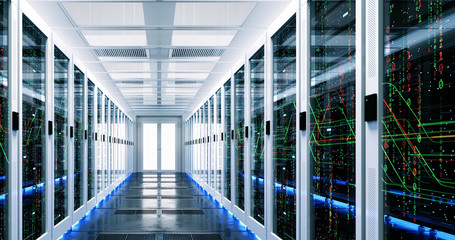 Backup cloud data service center. 3D rendering