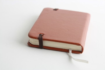 brown leather notebook closed