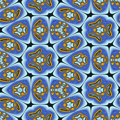 Seamless color fractal pattern background tile