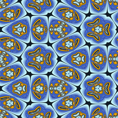 Seamless color fractal pattern background tile