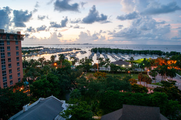 Obraz premium Coconut Grove Harbor at Sunset