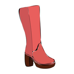 vector, isolated, female fashion boot