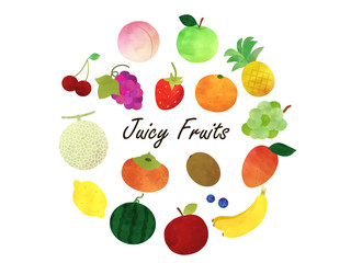 水彩フルーツセット1