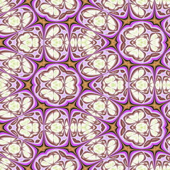 Seamless color fractal pattern background tile