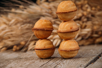 sweet pastries, delicious buns, craft style