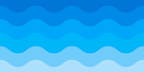 Obraz na płótnie Canvas Blue wave sea pattern background. Vector illustration