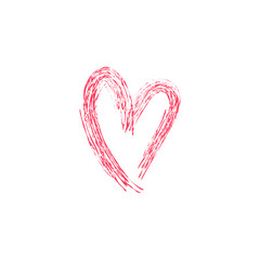 Hand drawn heart, love symbol doodle.