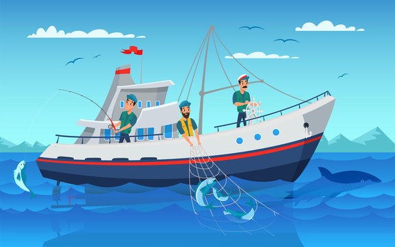 Cartoon Fishing Boat Images – Browse 597 Stock Photos, Vectors, and Video |  Adobe Stock