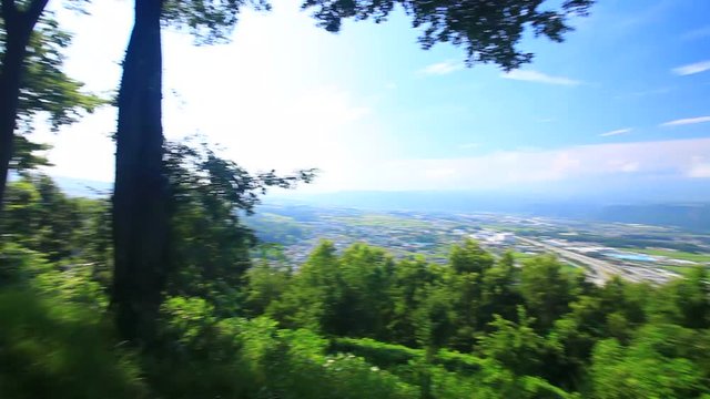 Distant view of city of&nbsp;Ueda from mountain,  Tomi,  Nagano,  Japan