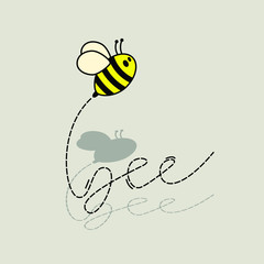 Flying Bee in vector cartoon design with 