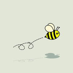 Flying Bee in vector cartoon design