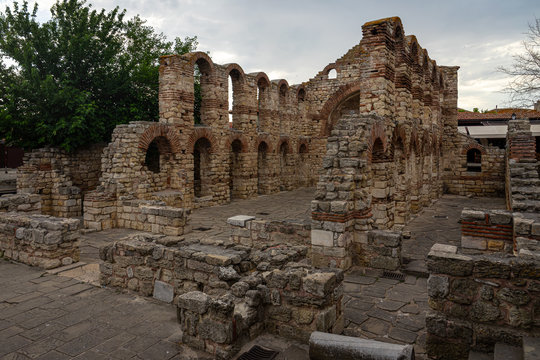 Ruins of the Church of Saint Sofia (built 5th-6th century). Ancient historical town of Nessebar. Bulgaria.
