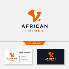 africa power energy logo design template vector