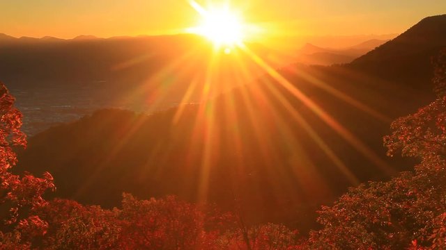 View of sunset over&nbsp;Hotaka,  Nagano&nbsp;Prefecture,  Ueda&nbsp;City