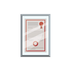 Isolated certificate paper with seal stamp design