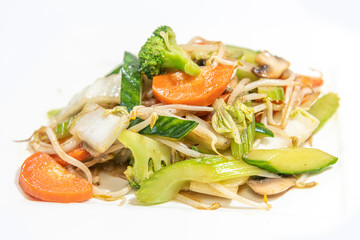 Stir fried of several type of vegetables as side dish for Chinese meals
