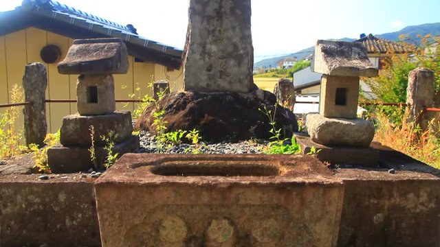 View of tombstone and grave,  Numata,  Gunma&nbsp;Prefecture,  Japan