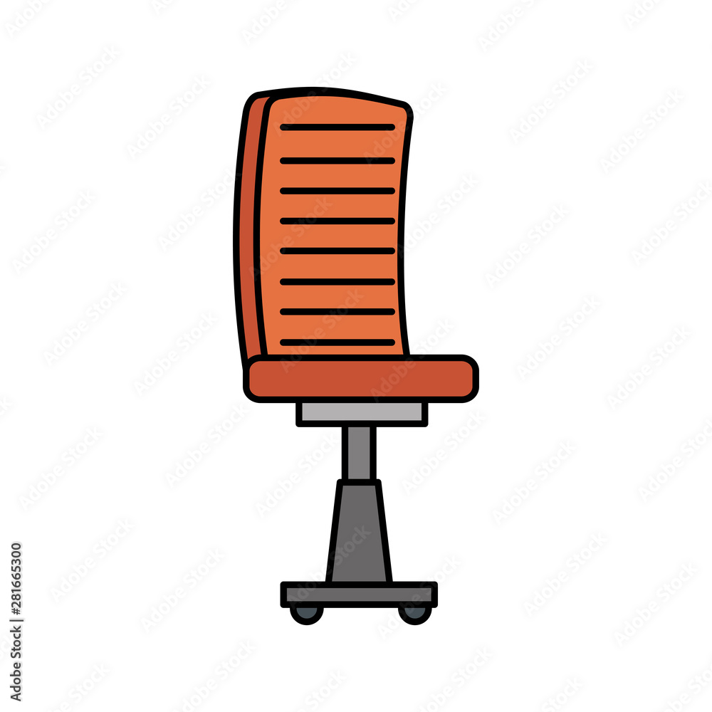 Sticker office chair equipment isolated icon