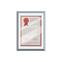 Isolated certificate paper with seal stamp design