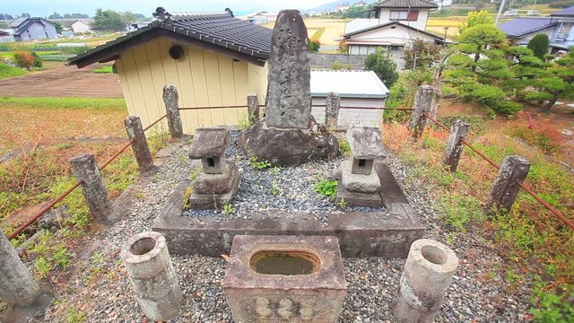 View of tombstone and grave,  Numata,  Gunma Prefecture,  Japan