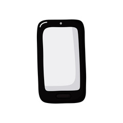 realistic black mobile phone display Isolated on white background. Vector Illustration.