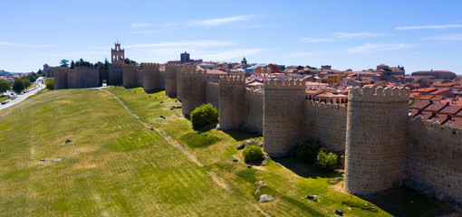 Aerial view of Avila walls