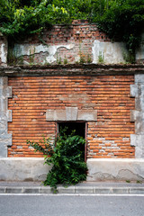 Fototapeta na wymiar entrance on the wall