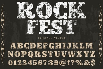 abc 3d  font handcrafted typeface vector vintage named vintage rock fest