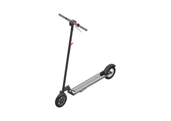 Electric scooter. Modern electric kick scooter. Isometric view. Flat vector.