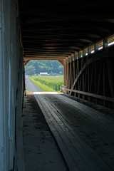 View from the inside of a covered bridge, Parke county, Indiana