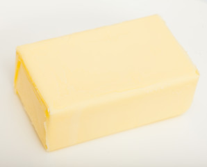 Butter on white background