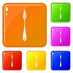 Scraper icons set collection vector 6 color isolated on white background