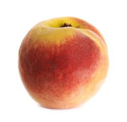 Fresh ripe peach fruit isolated on white background