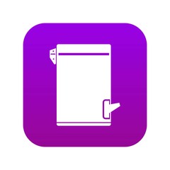 Trash can icon digital purple for any design isolated on white vector illustration