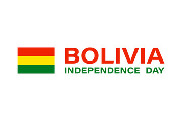 Bolivia Independence Day. August 6. Happy Plurinational State of Bolivia. Greeting card, banner, template. 